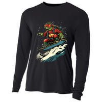 Turtle On A Snowboard Snowboarding Cooling Performance Long Sleeve Crew
