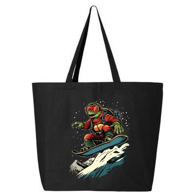 Turtle On A Snowboard Snowboarding 25L Jumbo Tote