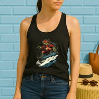 Turtle On A Snowboard Snowboarding Womens Tank Top