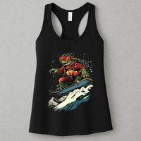 Turtle On A Snowboard Snowboarding Womens Tank Top