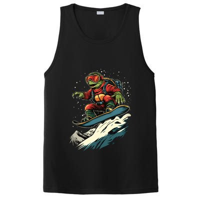 Turtle On A Snowboard Snowboarding PosiCharge Competitor Tank