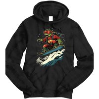 Turtle On A Snowboard Snowboarding Tie Dye Hoodie