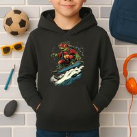 Turtle On A Snowboard Snowboarding Kids Hoodie