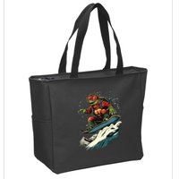 Turtle On A Snowboard Snowboarding Zip Tote Bag