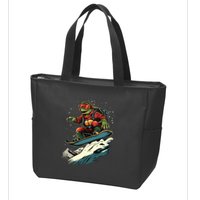 Turtle On A Snowboard Snowboarding Zip Tote Bag