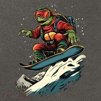 Turtle On A Snowboard Snowboarding Cotton Canvas Backpack