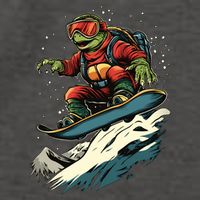 Turtle On A Snowboard Snowboarding Vector Backpack