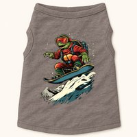 Turtle On A Snowboard Snowboarding Doggie Tank