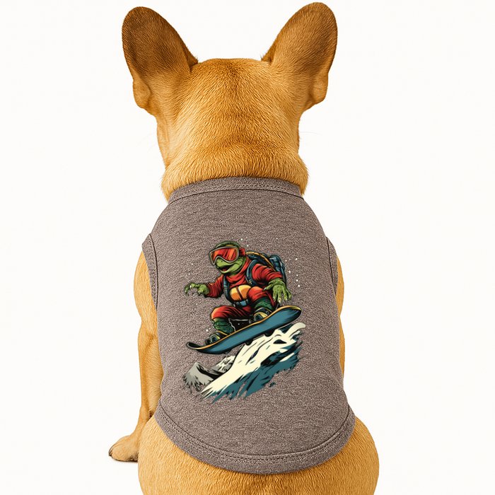 Turtle On A Snowboard Snowboarding Doggie Tank