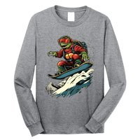 Turtle On A Snowboard Snowboarding Long Sleeve Shirt