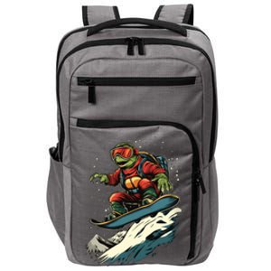 Turtle On A Snowboard Snowboarding Impact Tech Backpack