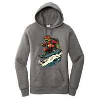 Turtle On A Snowboard Snowboarding Women's Pullover Hoodie