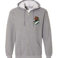 Turtle On A Snowboard Snowboarding Full Zip Hoodie