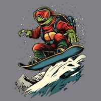 Turtle On A Snowboard Snowboarding Full Zip Hoodie