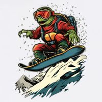 Turtle On A Snowboard Snowboarding Garment-Dyed Sweatshirt