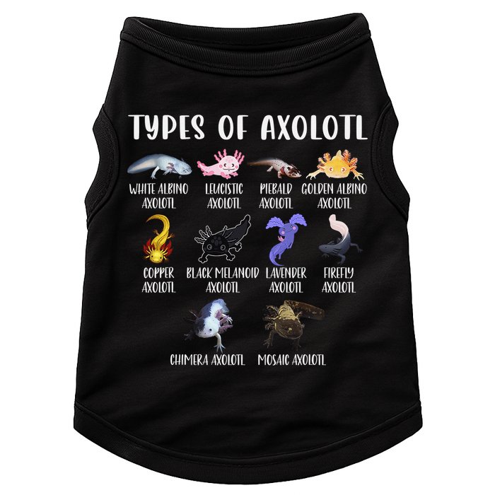 Types of Axolotl Shirt Cute Different Species of Axolotls  Doggie Tank