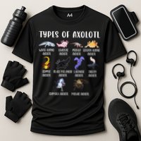 Types of Axolotl Shirt Cute Different Species of Axolotls  Performance Shirt