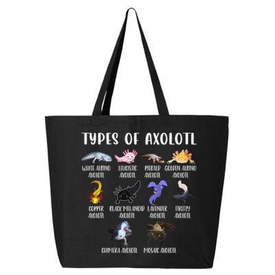 Types of Axolotl Shirt Cute Different Species of Axolotls  25L Jumbo Tote
