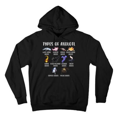 Types of Axolotl Shirt Cute Different Species of Axolotls  Tall Hoodie