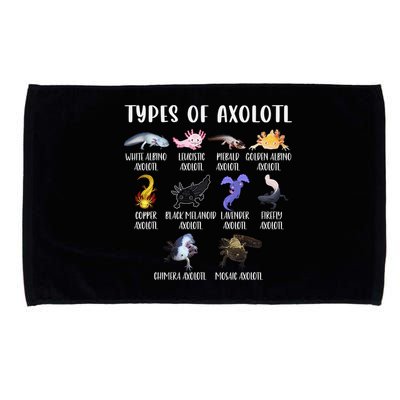 Types of Axolotl Shirt Cute Different Species of Axolotls  Microfiber Hand Towel