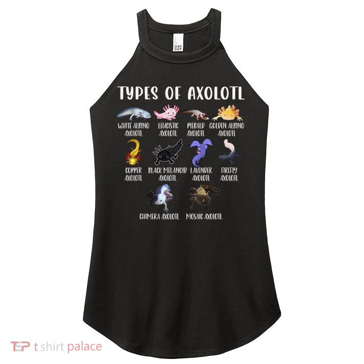 Types of Axolotl Shirt Cute Different Species of Axolotls  Women's Perfect Tri Rocker Tank