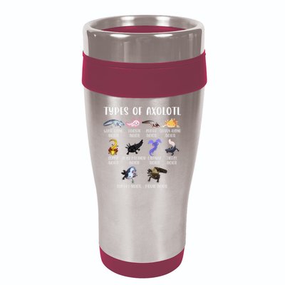 Types of Axolotl Shirt Cute Different Species of Axolotls  16oz Travel Tumbler