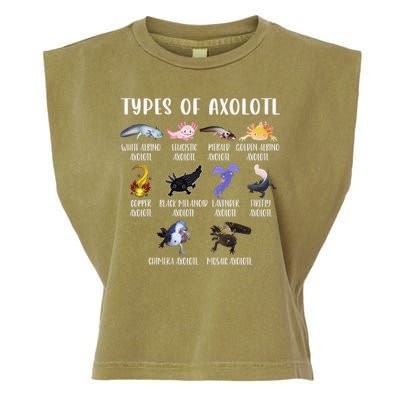 Types of Axolotl Shirt Cute Different Species of Axolotls  Garment-Dyed Women's Muscle Tee