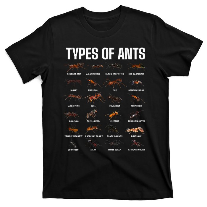 Types Of Ants For Ant Keeper Lovers T-Shirt