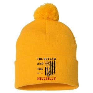 The Outlaw And The Hillbilly Vote Trump For President 2024 Pom Pom 12in Knit Beanie