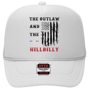 The Outlaw And The Hillbilly Vote Trump For President 2024 High Crown Mesh Back Trucker Hat