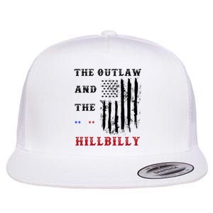 The Outlaw And The Hillbilly Vote Trump For President 2024 Flat Bill Trucker Hat