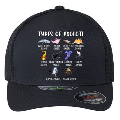 Types Of Axolotl Art Cute Different Species Of Axolotl Flexfit Unipanel Trucker Cap