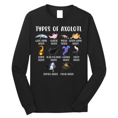 Types Of Axolotl Art Cute Different Species Of Axolotl Long Sleeve Shirt