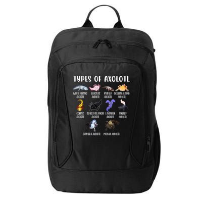 Types Of Axolotl Art Cute Different Species Of Axolotl City Backpack
