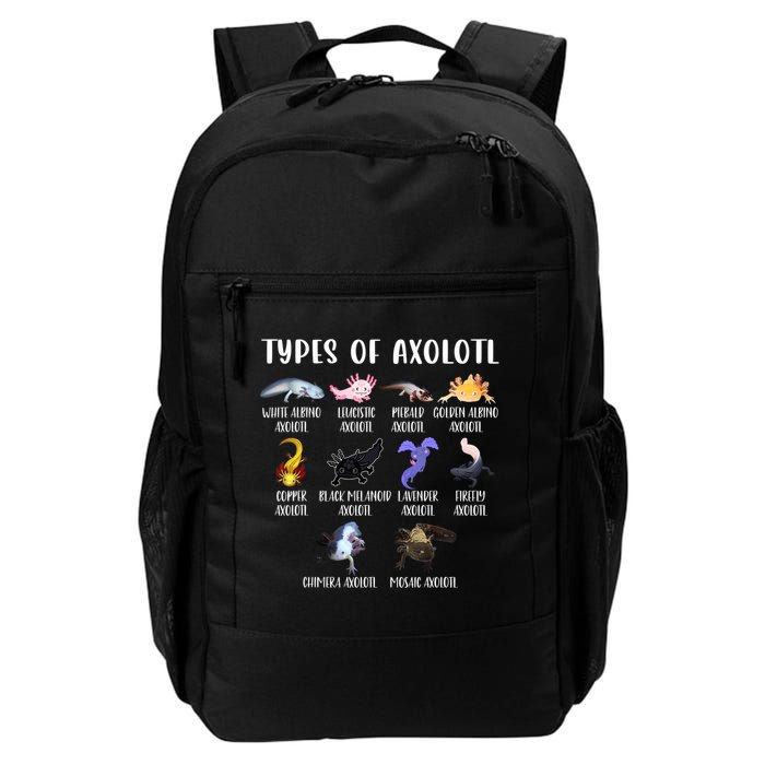Types Of Axolotl Art Cute Different Species Of Axolotl Daily Commute Backpack