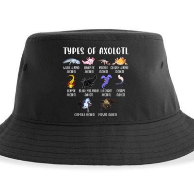 Types Of Axolotl Art Cute Different Species Of Axolotl Sustainable Bucket Hat