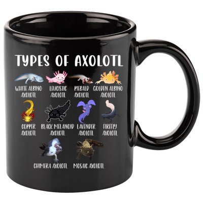 Types Of Axolotl Art Cute Different Species Of Axolotl 11oz C Handle Ceramic Mug