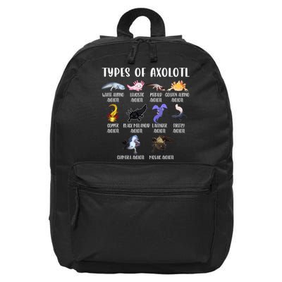 Types Of Axolotl Art Cute Different Species Of Axolotl 16 in Basic Backpack