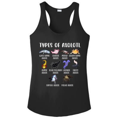 Types Of Axolotl Art Cute Different Species Of Axolotl Ladies PosiCharge Competitor Racerback Tank