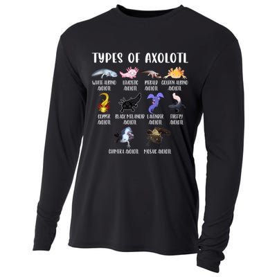 Types Of Axolotl Art Cute Different Species Of Axolotl Cooling Performance Long Sleeve Crew