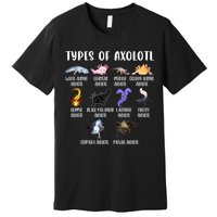 Types Of Axolotl Art Cute Different Species Of Axolotl Premium T-Shirt