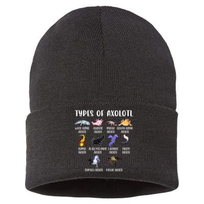 Types Of Axolotl Art Cute Different Species Of Axolotl Sustainable Knit Beanie