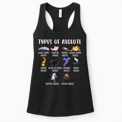 Types Of Axolotl Art Cute Different Species Of Axolotl Womens Tank Top