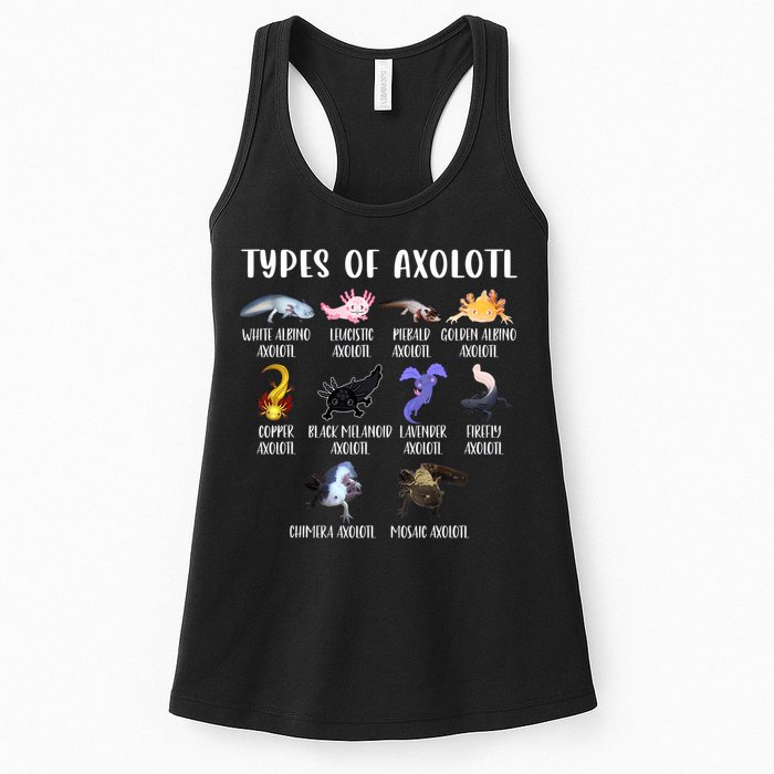 Types Of Axolotl Art Cute Different Species Of Axolotl Womens Tank Top