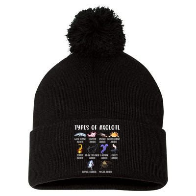 Types Of Axolotl Art Cute Different Species Of Axolotl Pom Pom 12in Knit Beanie
