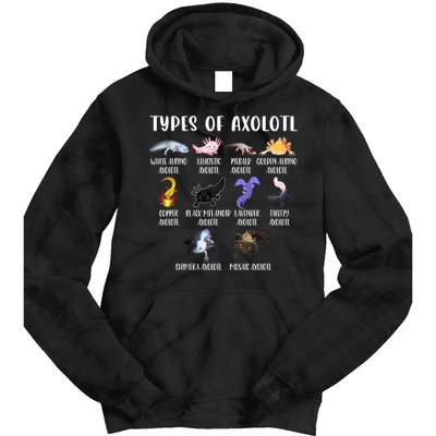 Types Of Axolotl Art Cute Different Species Of Axolotl Tie Dye Hoodie