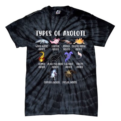 Types Of Axolotl Art Cute Different Species Of Axolotl Tie-Dye T-Shirt