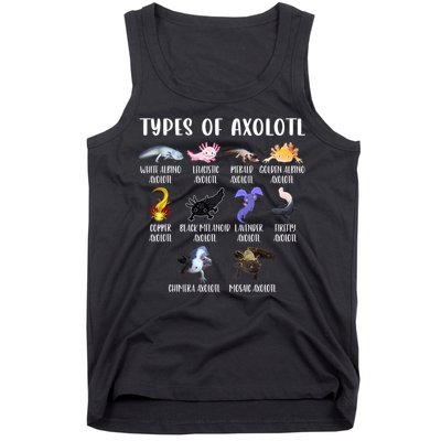 Types Of Axolotl Art Cute Different Species Of Axolotl Tank Top