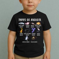 Types Of Axolotl Art Cute Different Species Of Axolotl Toddler T-Shirt