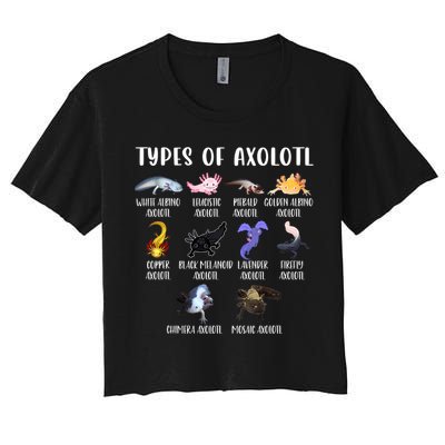 Types Of Axolotl Art Cute Different Species Of Axolotl Crop Top
